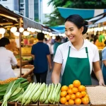 Home 4 대체투자 포트폴리오에서의 중소기업 투자 - "A vibrant, bustling street market scene in a modern Thai city, filled with diverse small and medium...