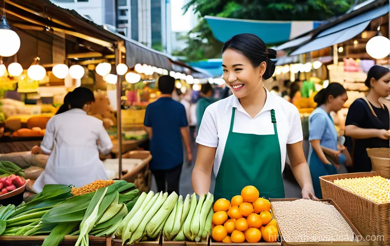 대체투자 포트폴리오에서의 중소기업 투자 - "A vibrant, bustling street market scene in a modern Thai city, filled with diverse small and medium...