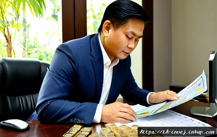 Home 17 대체투자 포트폴리오와 관련된 주요 지표 - Photorealistic Thai financial advisor and mature investor reviewing an alternative investment portfo...
