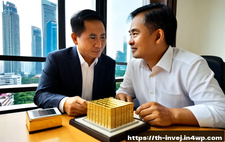 Home 29 대체투자 포트폴리오와 인플레이션 헤지 - Photorealistic Thai financial advisor and middle-aged client reviewing a diversified alternative inv...